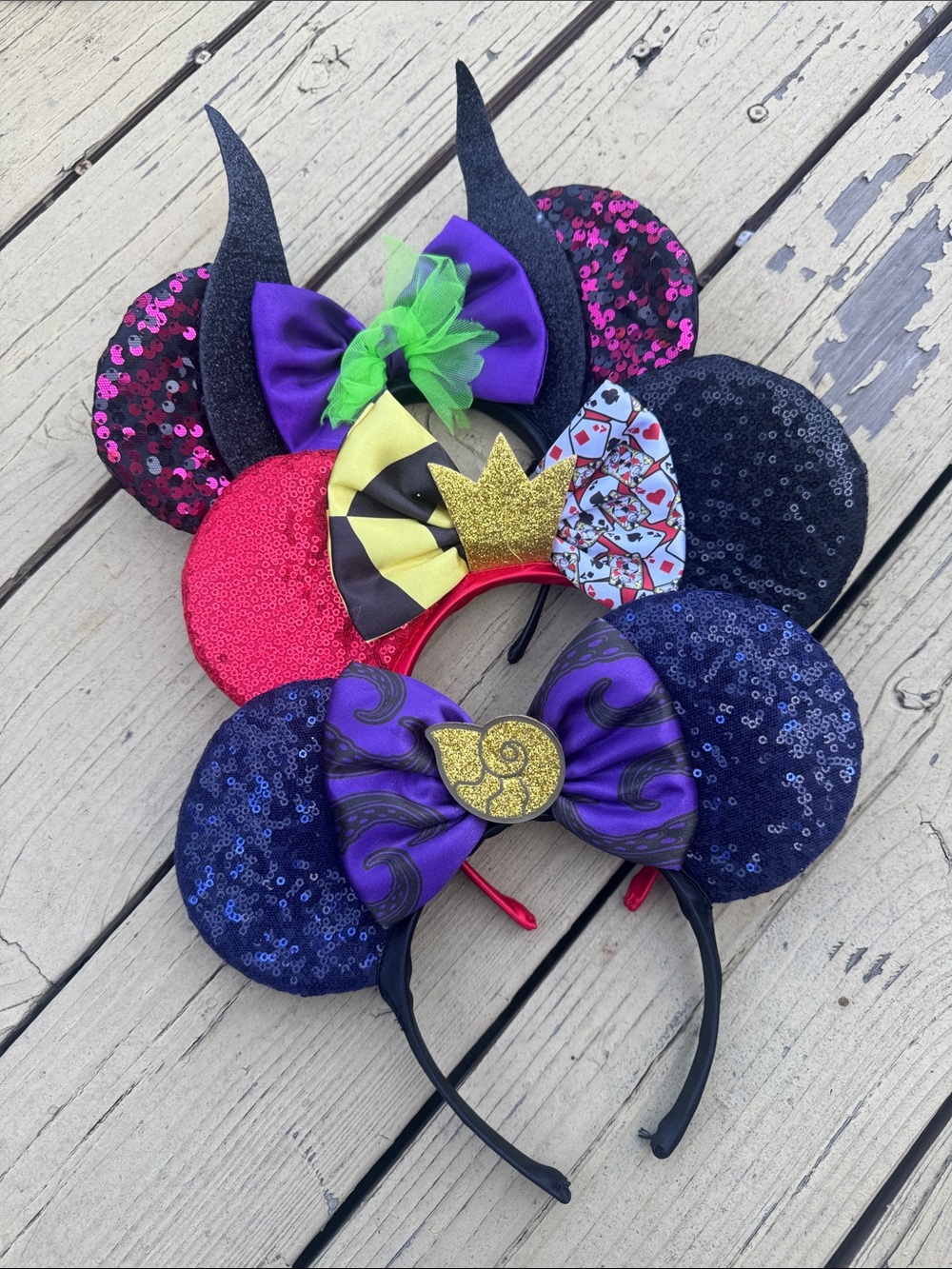 Purple Sequin Villain-Inspired Kids Mouse Ear Headband